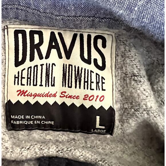 Dravus Hoodie Men Large Sweater Gray Hooded Pullover Pocket Comfy Fall Winter - Picture 3 of 12